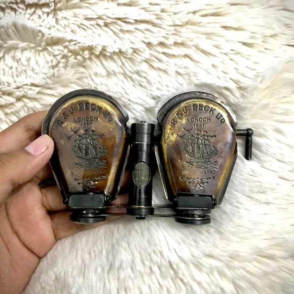 Nautical Vintage Antique Brass Binocular Spyglass telescope - Picture 2 of 6